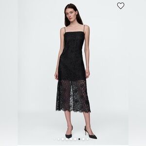 GAP Black Lace Midi Dress Size Small